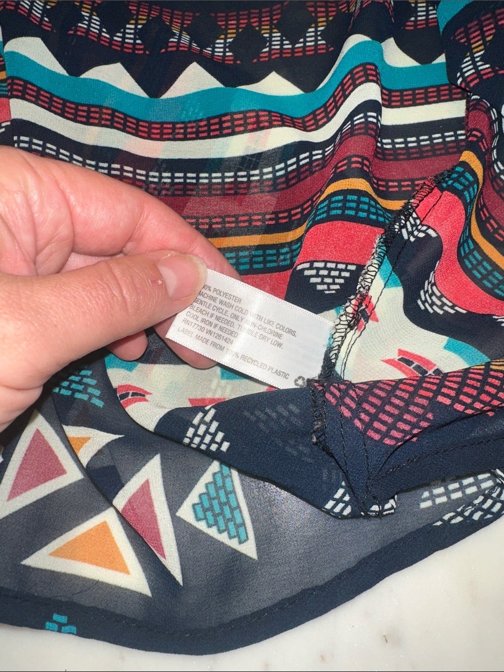 Lightweight Aztec Print Kimono Cardigan - Black & Teal Xhilaration size XS - Picture 4 of 7